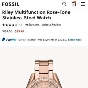 FOSSIL Rose-Tone Stainless Steel Watch